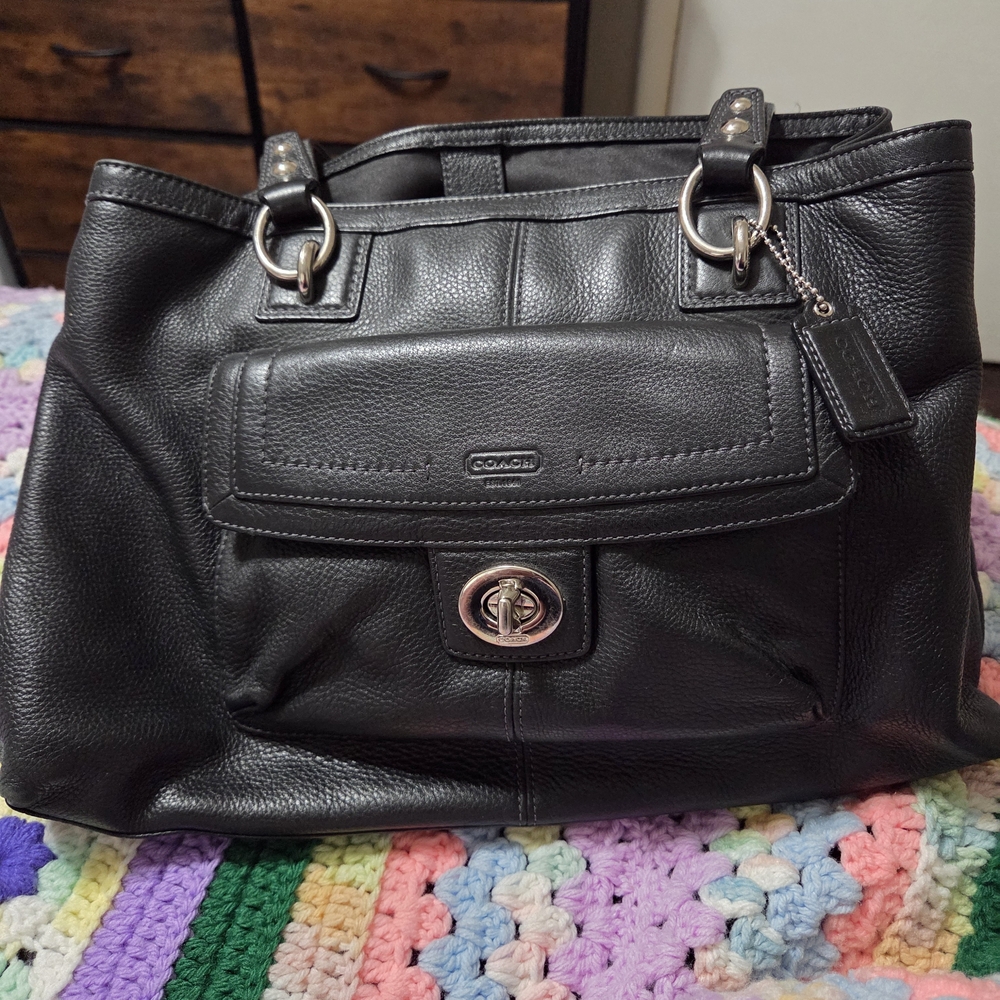 Coach Black Leather Women's Bag